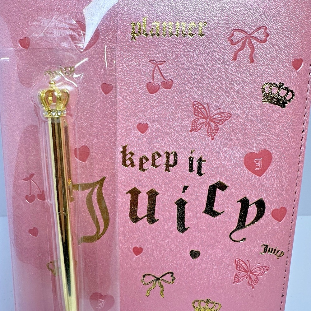 Juicy Couture 2026-2027 Zip Planner Journal Gold Crown Pen 18 Month New - Picture 3 of 8
